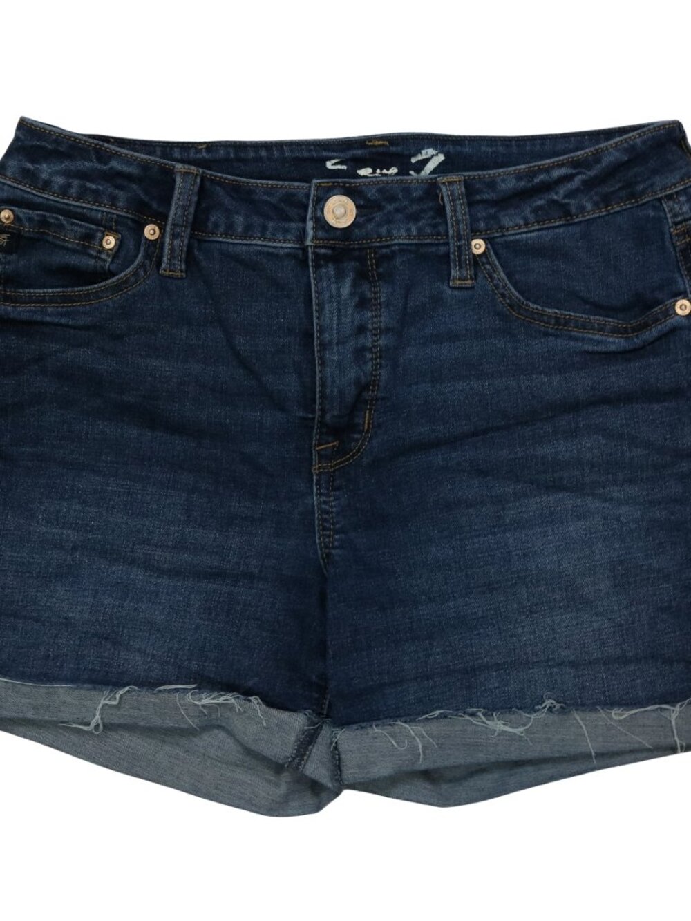 Seven 7 Weekend Short Stretch Denim Dark Wash Blue Jean Shorts